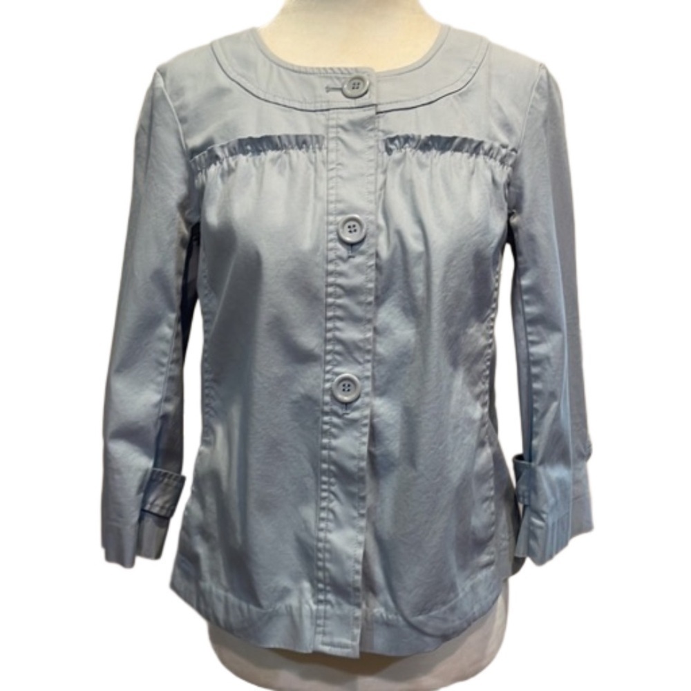 Talbots Powder Blue Lightweight Smock Style Cotton Jacket